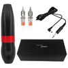MTSM Tattoo Machine Set Tattoo Pen Machine Kit Tattoo Rotary Permanent Makeup Pen 2 Pieces Cartridges Tattoo Needles Cartridges (02 Pens)