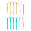 Meiyea 12 Pcs Eyebrow Razor Shaper Trimmers Shavers,Exfoliating Tool for Women and Men (Pink, Yellow, Blue)