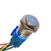 ESUPPORT 12V Car Auto Blue LED Light Momentary Speaker Horn Push Button Metal Toggle Switch 19mm Socket Plug