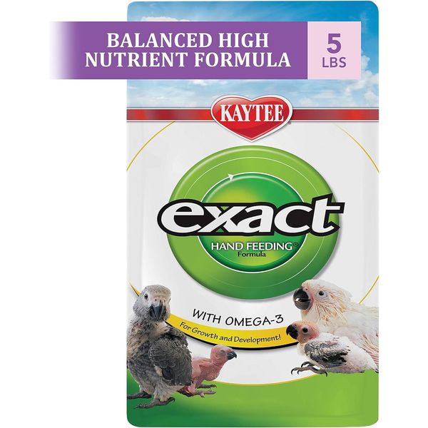 Kaytee Exact Baby Bird Hand Feeding Formula Pet Bird Baby Food For Parrots 5-LB