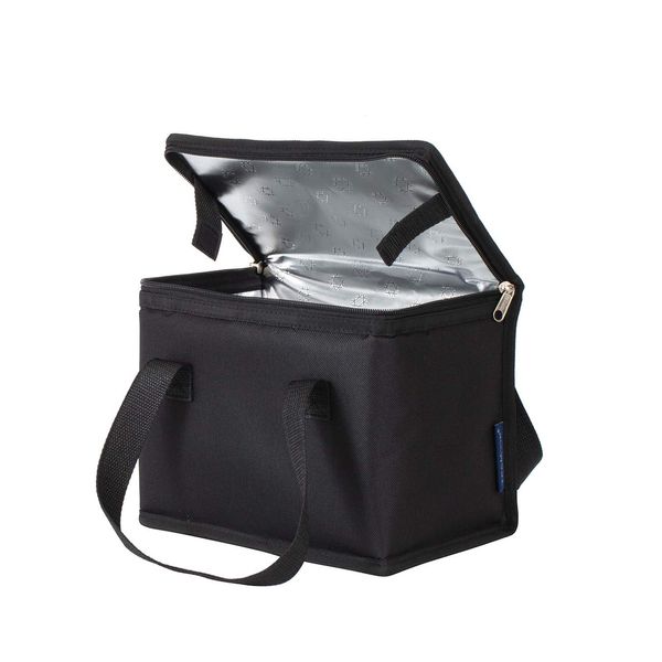 TEAMOOK Foldable Lunch Bag Insulated Lunch Box Water-Resistant Leakproof Soft Cooler Bag Black 8-10 cans