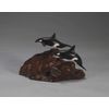 Orca Killer Whale Duo by John Perry 5in long Smaller version Sculpture