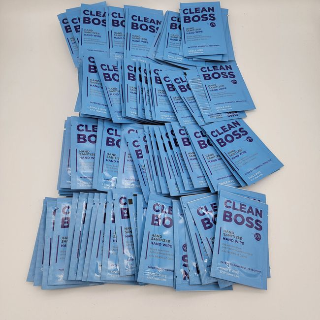 100-Pack CleanBoss by Joy Individual Hand Wipes | Hand Sanitizer Hand Wipe