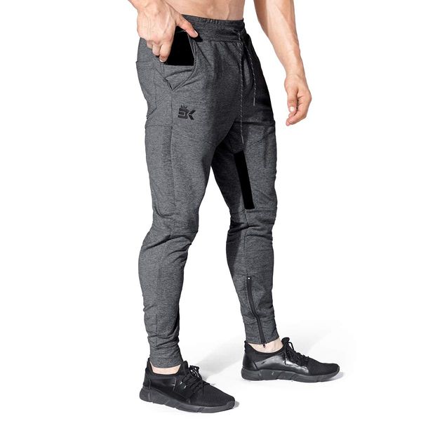 BROKIG Jogginghose Herren Baumwolle Sporthose Joggers Trainingshose Fitness Slim Fit Hose(Dunkelgrau,L)