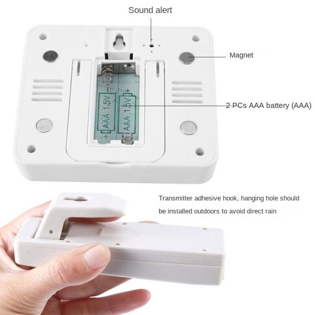 Wireless Digital Refrigerator Thermometer With 2PCS Temperature Sensors For  Fridge & Freezer