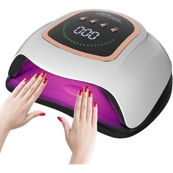 Timpou LED UV lamp for Nails,200W UV lamp for Gel Nail Polish Dryer Professional Nail lamp, UV Light for Nails with 42 Beads, auto Sensor led Gel Nail lamp