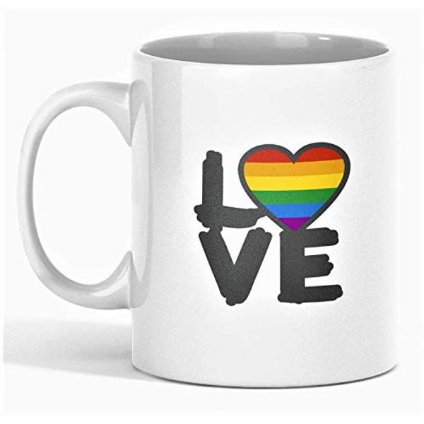 Love Pride (LGBTQ) Rainbow Design Coffee Mug.