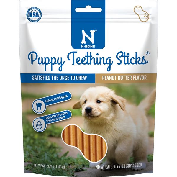 Puppy Teething Sticks Peanut Butter Flavor, 3.74-Oz Bag