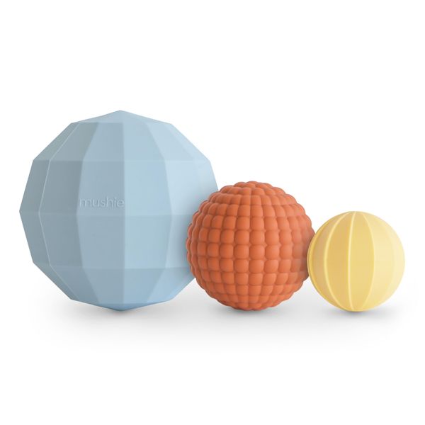 mushie Silicone Nesting Spheres Sensory Toy (Powder Blue)