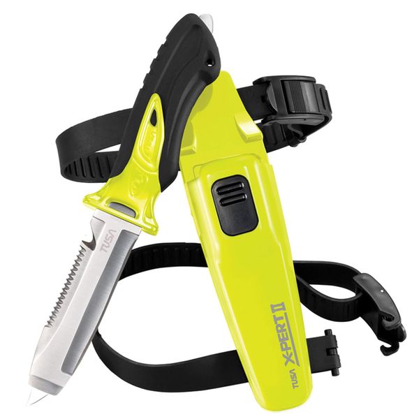 TUSA FK-920 X-Pert II Dive Knife, Blunt Tip, Flash Yellow