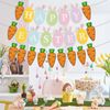 Easter Bunting,Easter Decorations,3 PCs Easter Banner,Paper Easter Hanging Decorations with"Happy Easter" Decorations,Paper Easter Carrot Rabbit Flag for Home Party Easter Decor