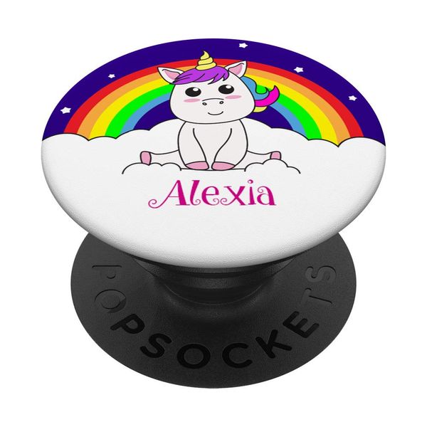 Alexia Name Gift Personalized Unicorn PopSockets PopGrip: Swappable Grip for Phones & Tablets