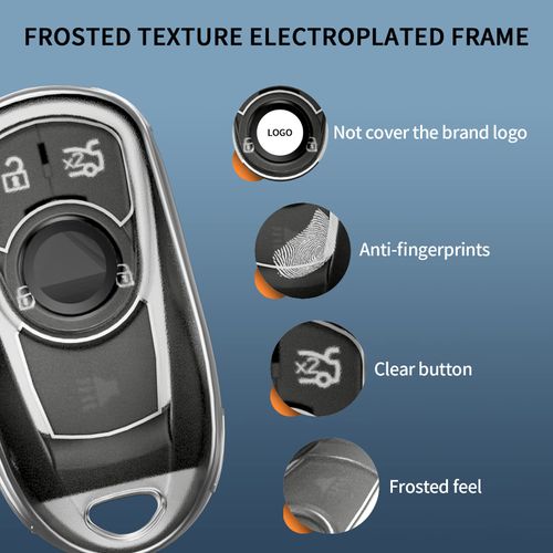 TANGSEN Smart Key Fob Case Cover Compatible with Buick Regal Sportback Encore Envision Lacrosse Regal Tourx 3 4 5 Button Keyless Entry Remote TPU Transparency Frosted Key Shell