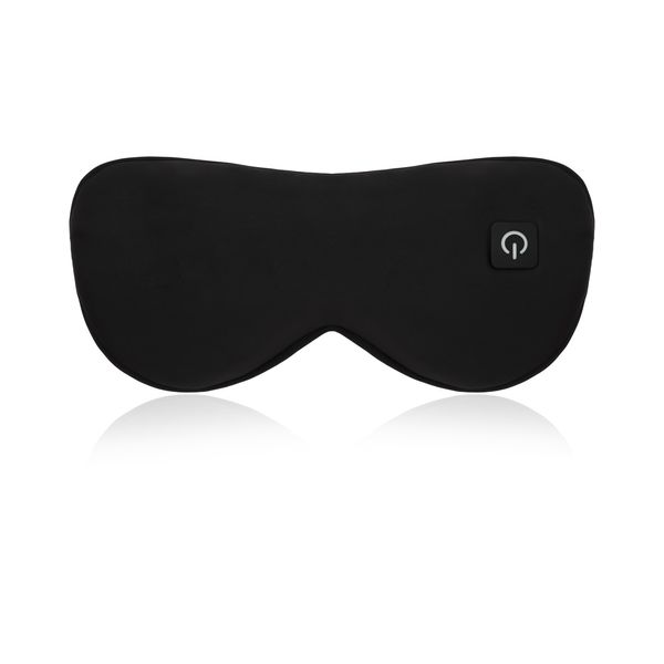 Heated Eye Mask, Washable Silk Heat Eye Compress, Electric Heating Pad Warm Eye Mask for Sleeping Travel Meditation (Black)