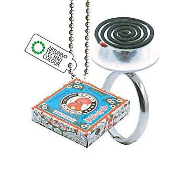 Art Uni Technicolor Canning Ring Collection, Golden Bird Swirls, Mosquito Trapping Incense Pairing Edition [4. Golden Bird Swirls, 10 Spools & Mosquito Repellent Ring] (Single Item), Capsule Toy