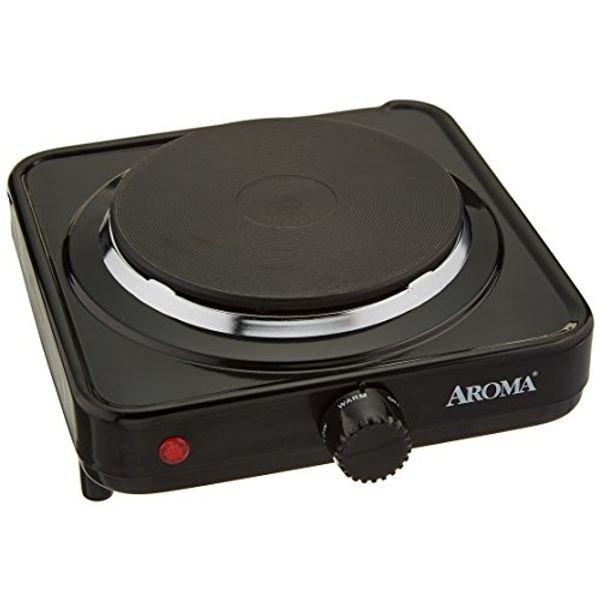 Aroma Housewares AHP-303 Single Burner Hot Plate, Metal, Black