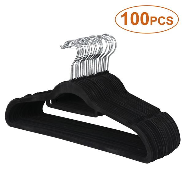 Premium Velvet Hanger 100 Pack Flocked Clothes Hangers Non slip Surface