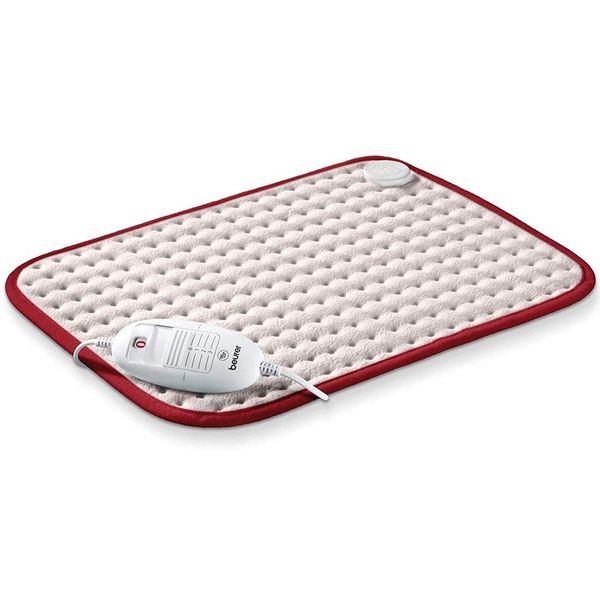 Beurer HK Comfort Heat Pad, Flexible Warming Electric Heating Pad with Super-Soft Surface, Controllable Warmth with 3 Temperature Settings, Machine-Washable, Automatic Switch-off, 100 watts, 44x33cm