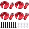 Hobbypark Aluminum Alloy Shock Rod Ends & Spring Perch (Red)