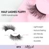 Oreola Half Lashes Fluffy False Eyelashes Cat Eye Natural Faux Mink Fake Lashes Short Wispy Corner 3/4 Eyelashes Handmade Reusable Lightweight 10 Pairs