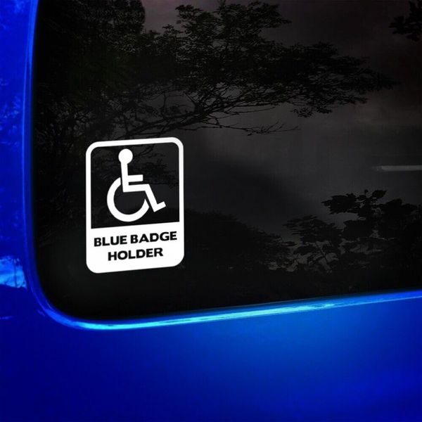 White Badge Holder Disability Decal Logo