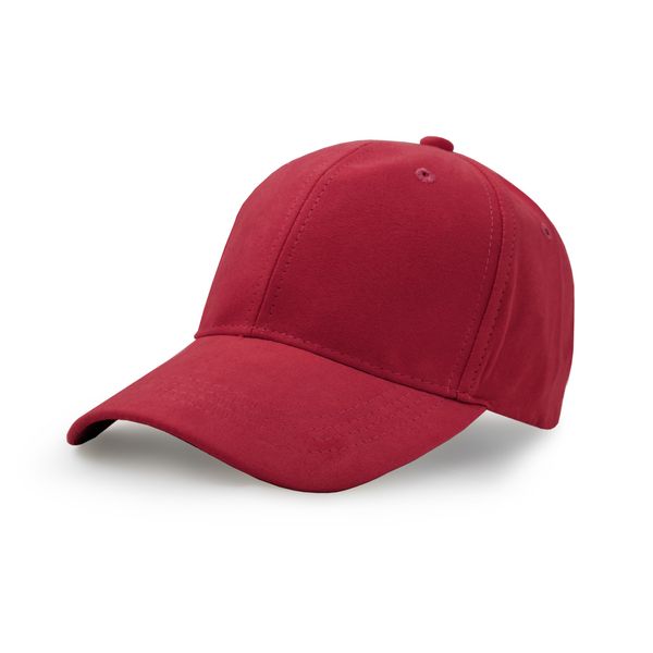 UltraKey Wildlederimitat Baseball Cap, Unisex Wildlederimitat Leder Einstellbare Schlicht Hut Baseball Cap Rot