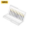 WEXWE Tools 10Pcs 0.6mm TiN Coating Solid Carbide End Mill Engraving Milling Cutter CNC Router Bits for PCB Machine, 1/8" Shank 1BOX