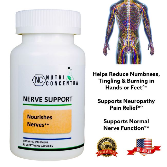 Nerve System Healthy, Strong nerves, Reduce nerve Oxidation, 90 Capsules, 750mg.