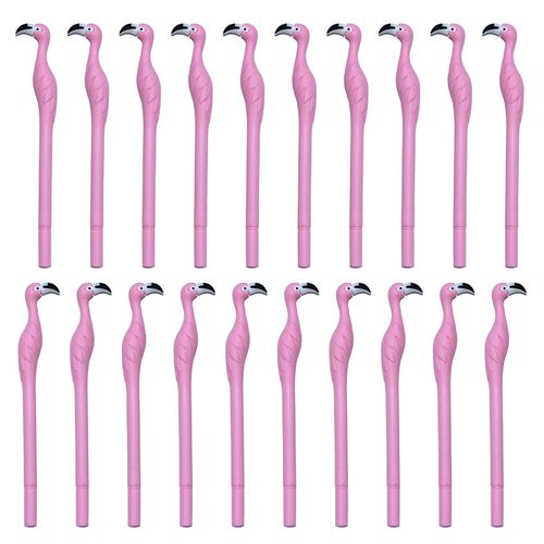 MIAO YUAN 20PCS Cute Pink Flamingo Gel Pens Gift for Child, Women, Coworkers, Hostess and Girlfriend, Great Party Supplies and School Supplies, Black Ink(0.5mm)