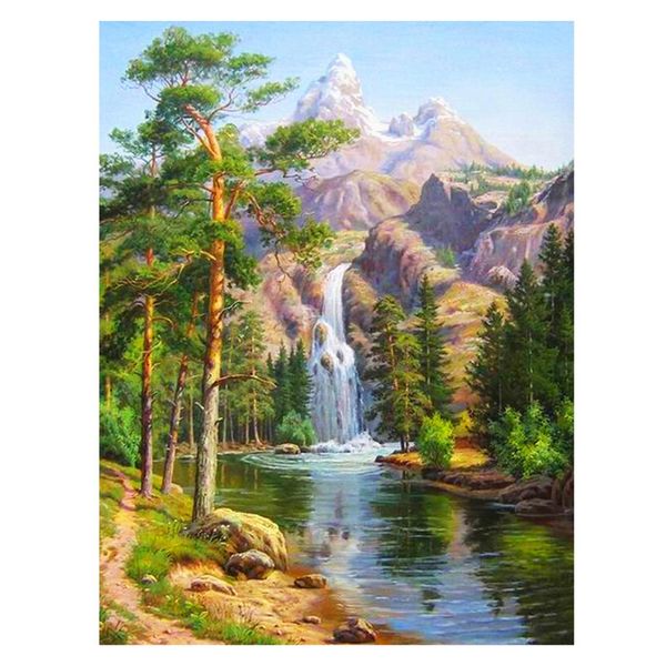 Cukol Forest Landscape Cross Stitch Kits for Adults, 11ct Pre Printed Stamped Counted Cross Stitch Kits for Adults Beginners UK, Advanced 11 Count Animal Embroidery Cross Stiching Kit Adults Beginners