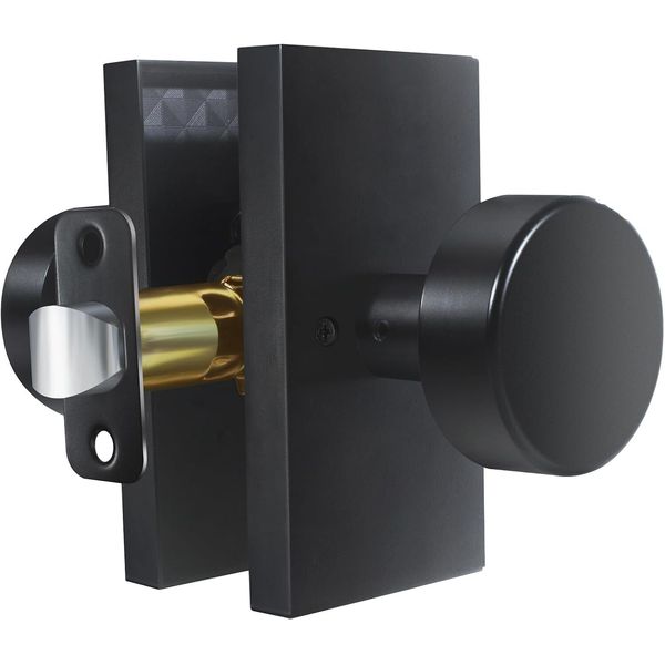 Matte Black Door Knobs Interior, Modern Passage,