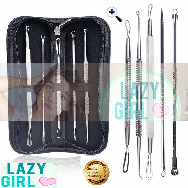 5-pcs Blackhead Whitehead Pimple Acne Blemish Extractor Remover Tool Set Kit UK