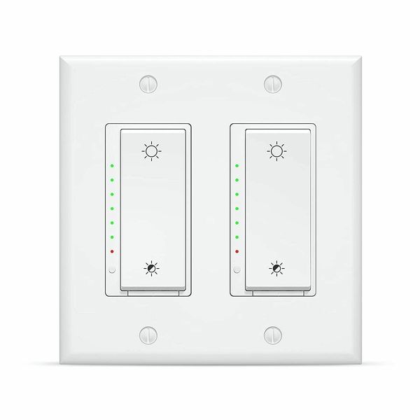 2Pcs Smart Dimmer Light Switch WiFi in wall Remote Control for Alexa Google Home