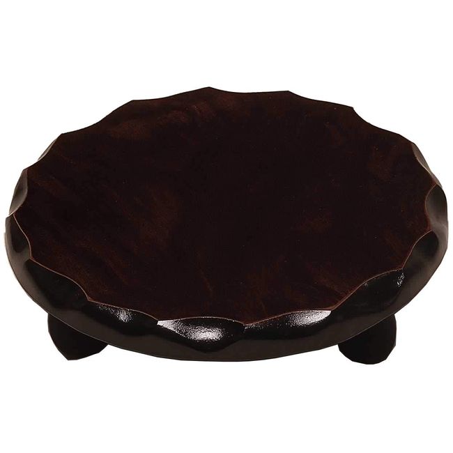 山家 Lacquerware Store Wood 花台 Breathtaking Round Foot with 7 # # # # Ebony Tone