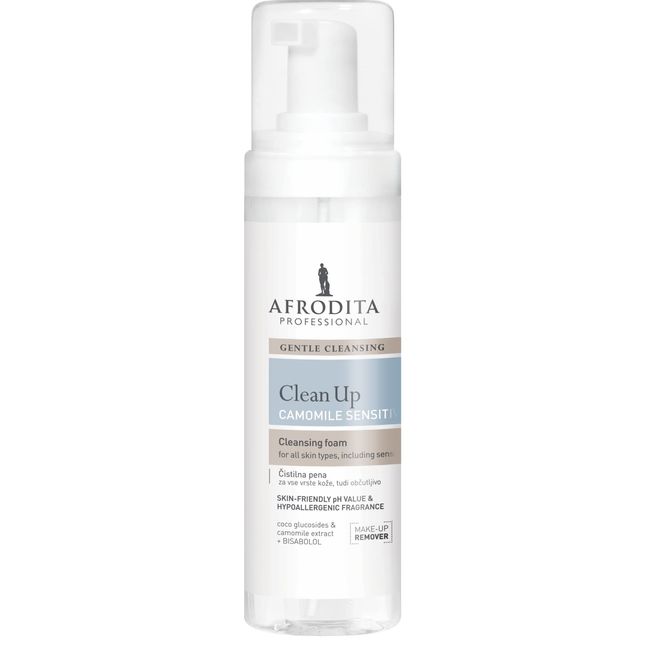 Afrodita Professional CLEAN UP Reinigungsschaum CAMOMILE | 200ml | Reinigt und entfettet die Haut gründlich | Für alle empfindlichen Hauttypen | Paraben, Silikon und Paraffin FREI