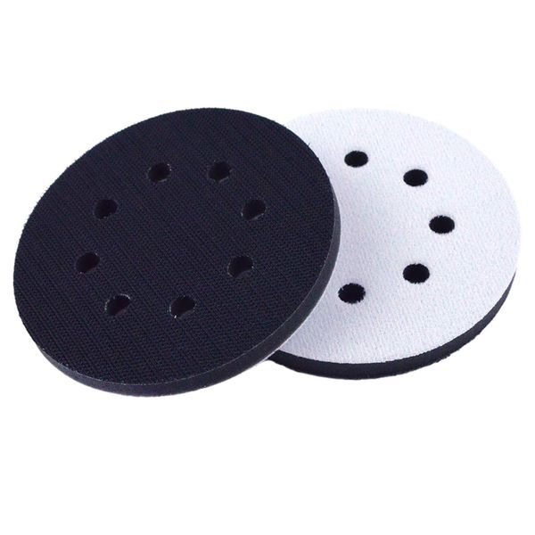 2Pcs Soft Sponge Interface Pad, 8 Holes Sanding Pad for Sander Replacement, 4.92 inch Diameter Cushion Pad, Sanding Pads for Impact Resistant Noise Reduction Protect Polisher