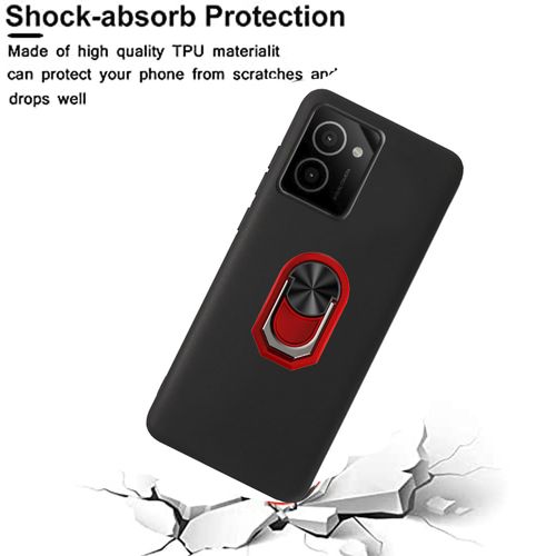 DAMONDY for HMD Vibe N159V Case, Slim Shock Protective Kickstand 360 Ring Holder Defender Back Phone Cover Cases for HMD Vibe N159V -Red