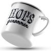 JUNIWORDS Enamel Mug Hops Taken Silver Cup Rim