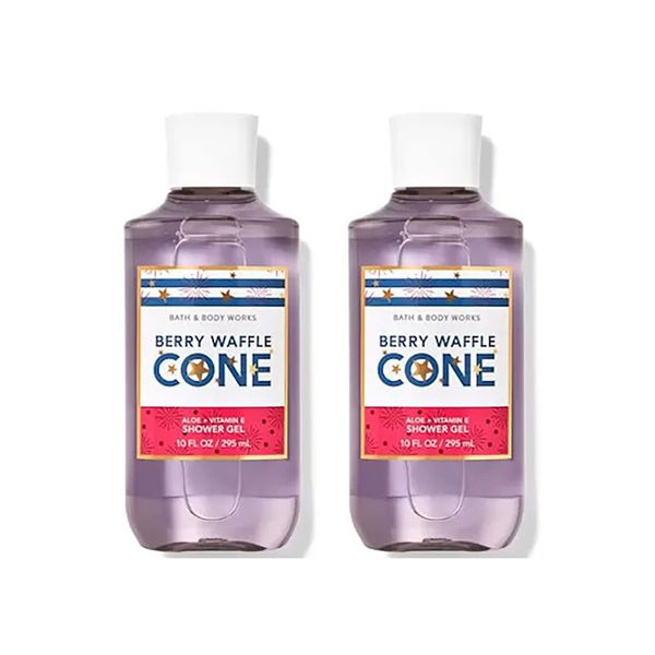 Bath & Body Works Berry Waffle Cone Shower Gel Gift Sets 1Oz 2 Pack (Berry Cone) 20 Fl Oz