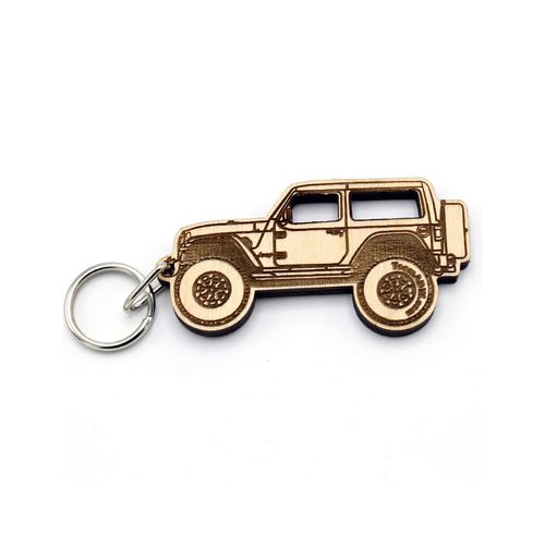 Jeep® Wrangler JK (2 Door) Wooden Keychain - Made in the USA