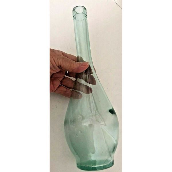 NEW World Market Clear Green Glass TALL OLIVE OIL BOTTLE Dispenser
