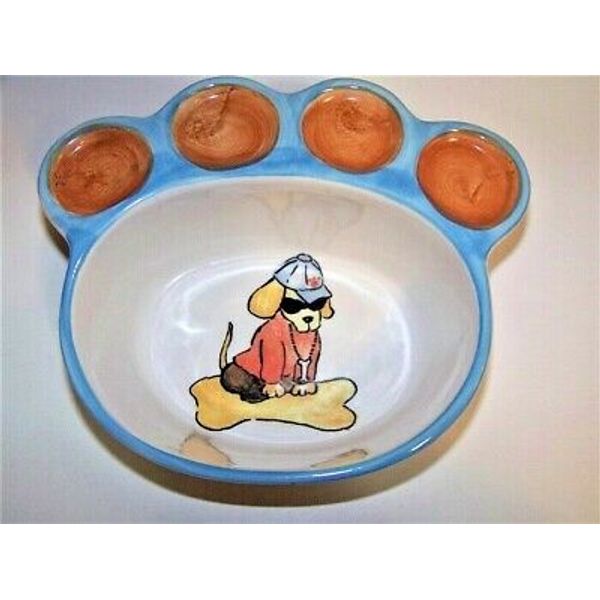 Tabletops Unlimited Bad to the Bone Pet Paw Bowl