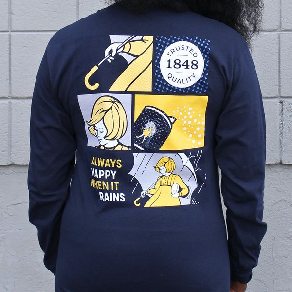 Morton Salt Comic Strip (Navy) / Long Sleeve Shirt - 2X-Large / Blue