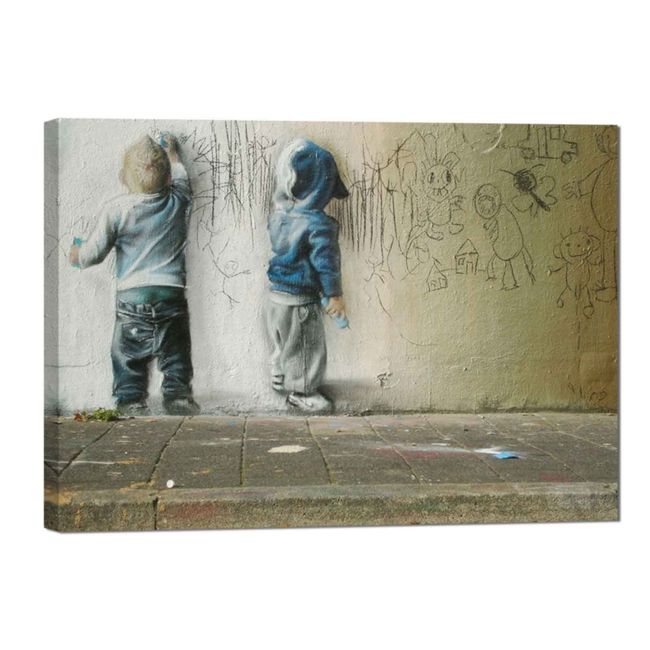 Banksy Kids Graffiti Poster Art Panel Canvas Painting Abstract Art Gift Home Decor Wall Hanging Framed Finished Product