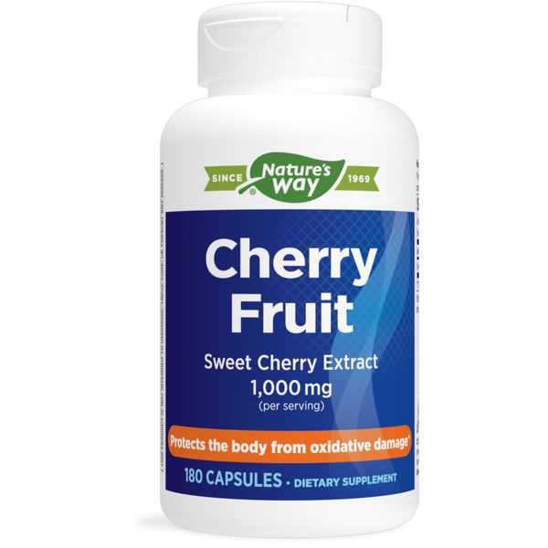 Nature's Way Cherry Fruit, Sweet Cherry Extract, Supports Antioxidant Pathways*, 1,000 mg Per Serving, 180 Capsules