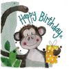 Alex Clark Happy Birthday Monkey Foil Card