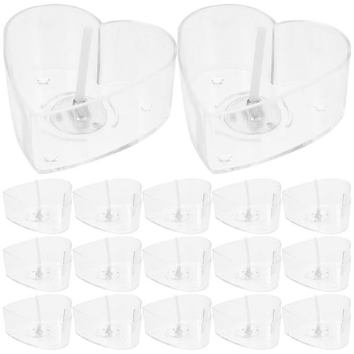 Operitacx 30 Pcs Heart Shaped Tea Light Candle Cups with Wicks Plastic Clear Love Heart Candle Wax Tins Jars Cases for DIY Candle Making Valentine's Day Decoration