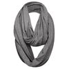 Plain 50% Cotton Blend Jersey Snood Scarf, Grey