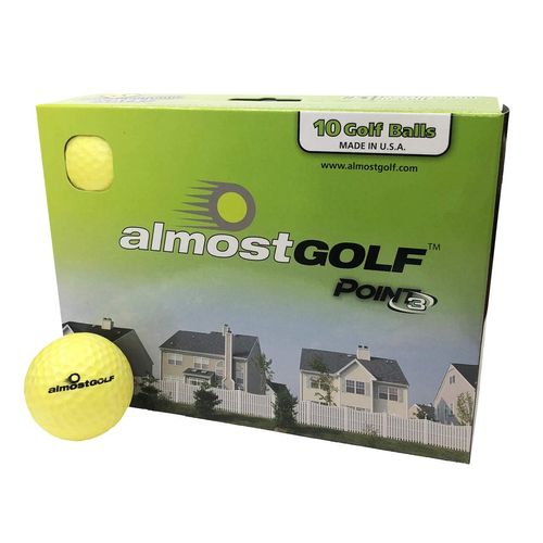 Best practice golf balls on the planet. Perfect for golf training. Solid contact for great feedback. Limited flight for backyard use. Safe for indoors. by AlmostGolf (10 Pack Yellow)