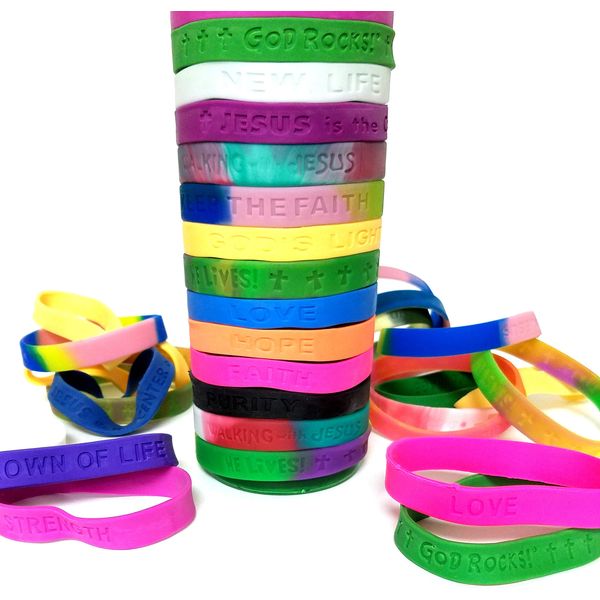 Playscene Religious Expressions Rubber Bracelets (MEDIUM)